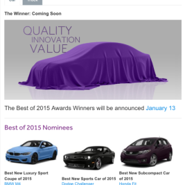 Cars.com names Best of 2015 car and pickup truck nominees just in time