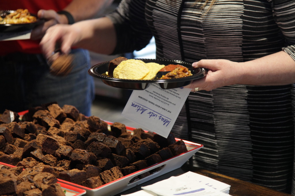 Photo: Rachael Evans Fueling up for “Ideas into Action” in the MPR at Thanksgiving Tower.