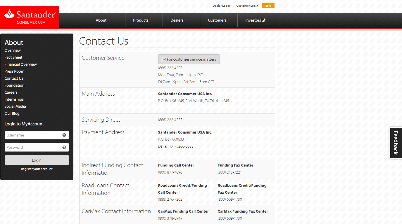 Santander Payoff Number - Dealer Contact Info Santander Consumer Usa.