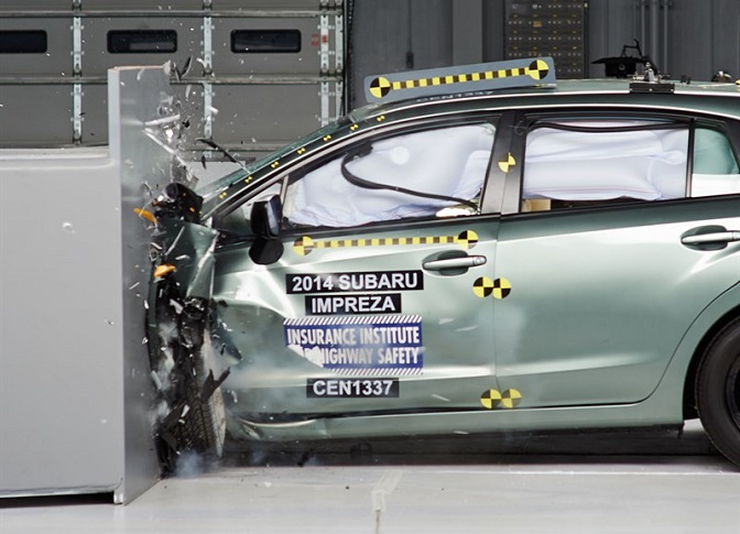 Photo: iihs.org The Subaru Impreza was impressive in IIHS crash tests.