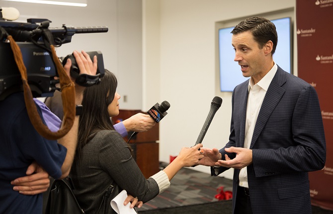 CEO Jason Kulas meets the press at the Mesa, AZ, grand opening.