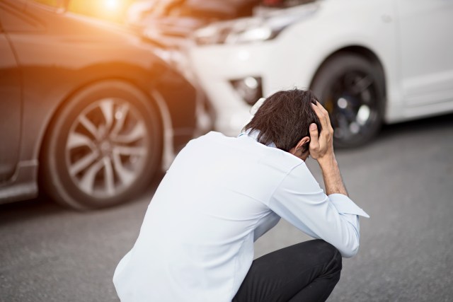 Man upset after car accident