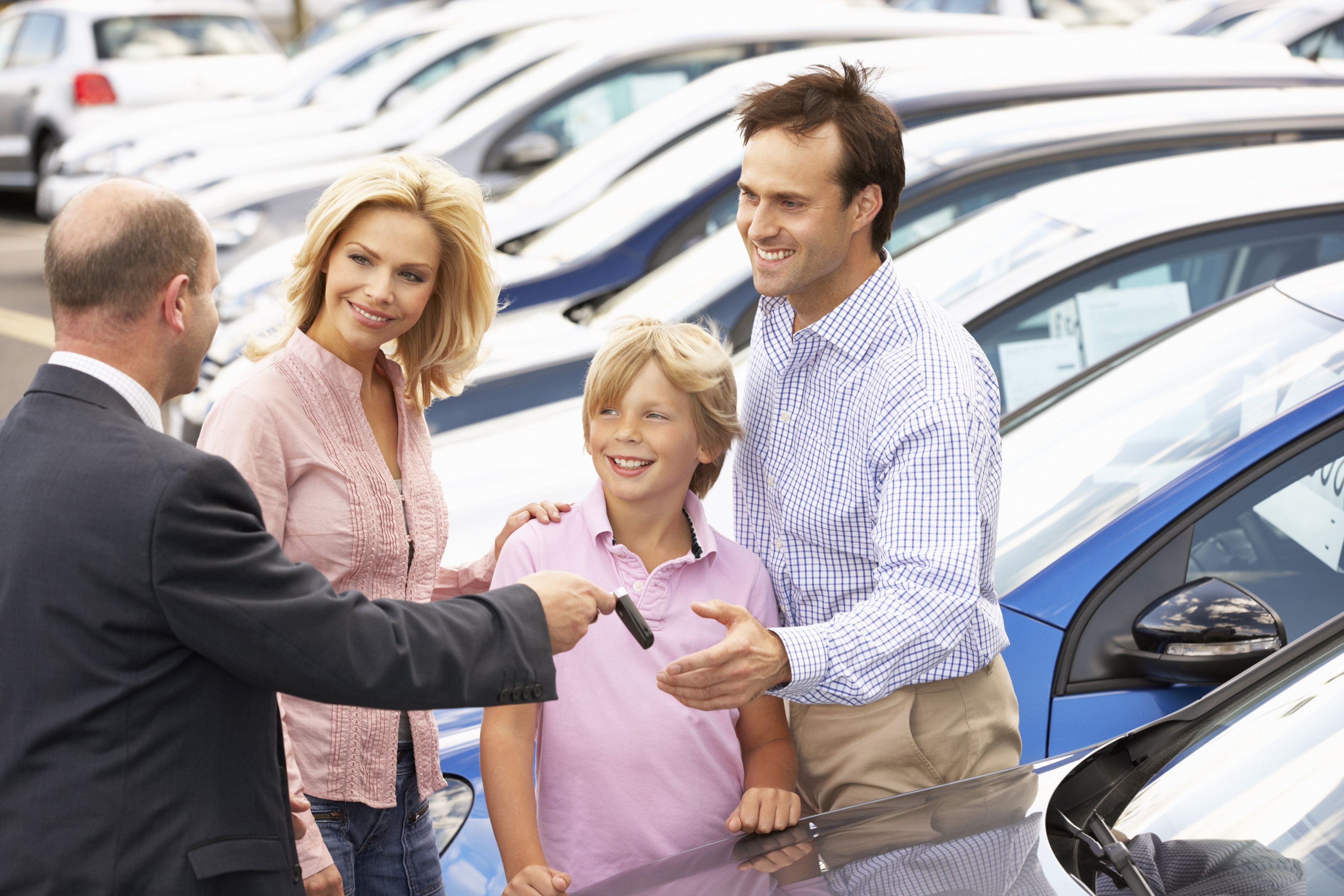 Family buying a used car