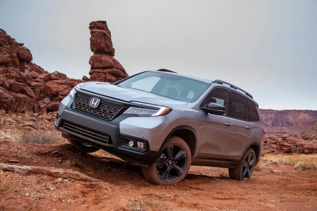 Honda Passport on rocky terrain