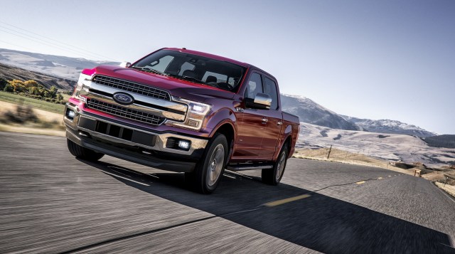 Ford F-150 speeding down highway