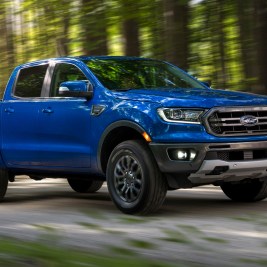 2020 Ford Ranger on road in woods