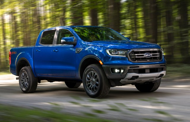 2020 Ford Ranger on road in woods