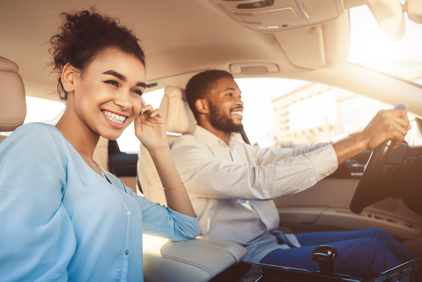 People enjoying their car