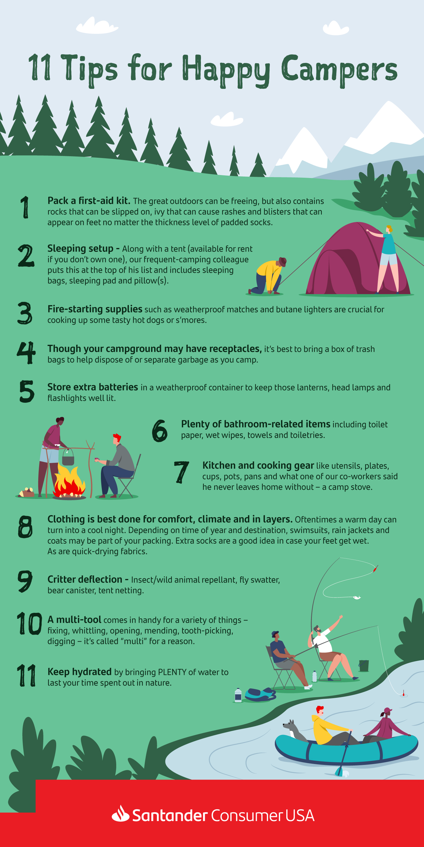 11 tips for happy campers infographic