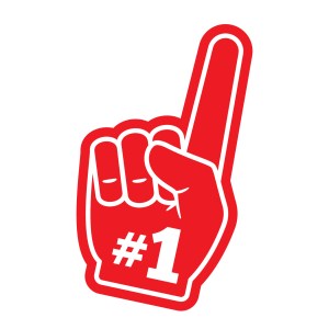 Illustration of a foam finger with number 1 on it