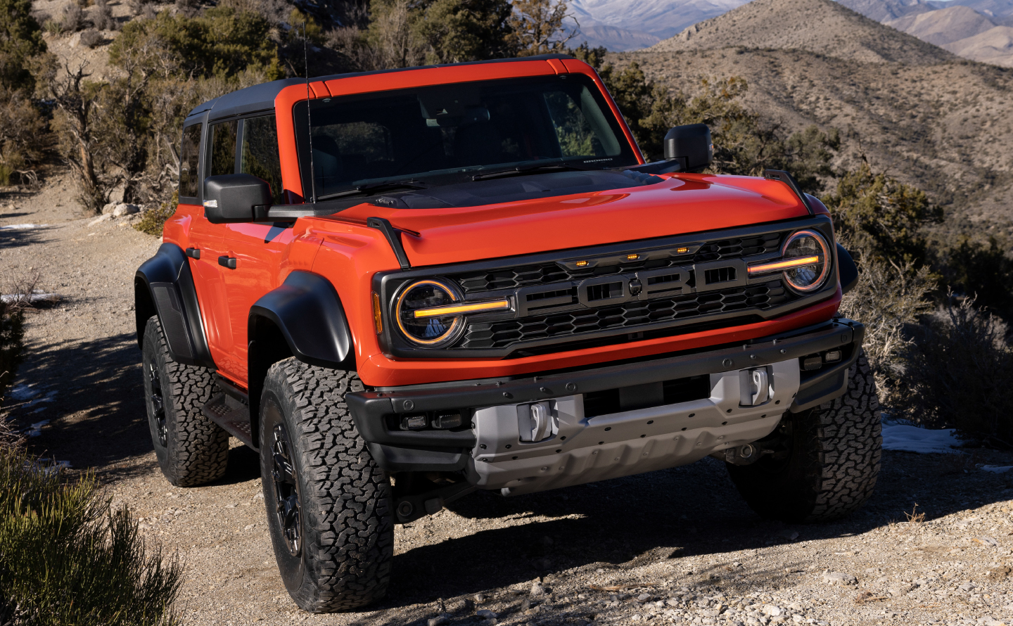 Orange Ford Bronco Raptor