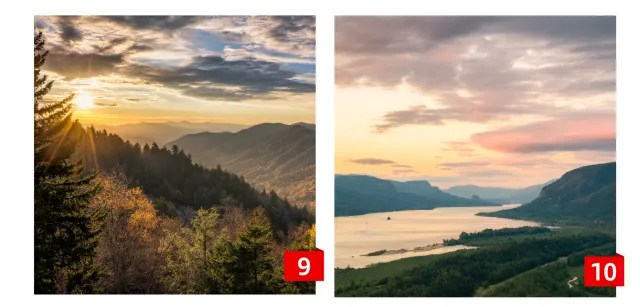 An image collage of the Great Smoky Mountains and the Pacific Northwest coast.
