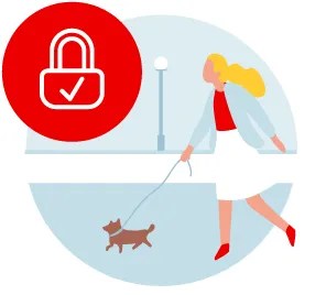 Woman walking her dog